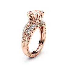 Модное полое растение Циркон розовое золото обручальное кольцо для женщин двухцветное цветок горный хрусталь Обручальные кольца для женщин Ювелирное кольцо 2024 - купить недорого