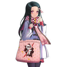 Аниме Demon Slayer Косплей Kimetsu no Yaiba Tanjirou Nezuko Zenitsu Inosuke Giyuu фигурка Холст сумка на плечо для подарка 2024 - купить недорого