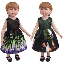 18 дюймовые куклы для девочек, Рождество, черный, платье с принтом для девочек, костюм для новорожденных, детские игрушки аксессуары подходят; Большие размеры 40-43 см для ухода за ребенком для мам мальчик куклы подарок c825 2024 - купить недорого