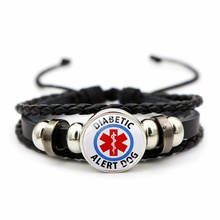 New Leather Multi-Layer Men Bracelet Medical Alert ID Beaded Bracelets Diabetic Emergency Adjustable Rope Male Jewelry 2024 - buy cheap