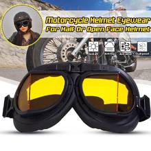 Óculos mx para capacete de motocross, óculos retrô para piloto de abertura facial, anti-neblina, atv, off-road, pit bike 2024 - compre barato