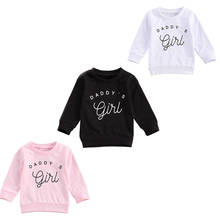 2021 0-3Y DADDY Toddler Baby Girls Sweatshirt Top Letter Print Long Sleeve Hoodies Spring Autumn Kids Outwear 3 Colors 2024 - buy cheap