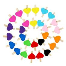 50PCS/Lot Mini Heart Shape Wood Clips Handicrafts Photos Papers Clothes Pegs Home Party Decorations Sewing clip 2024 - buy cheap