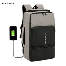 Men's Laptop Backpack 2022 Large Capacity Oxford Cloth Waterproof Charging USB Business Travel Bag Male College Student Backpack 2024 - compre barato