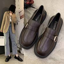 2020 Autumn Women Oxford Shoes Buckle Slip on Shoes Buckle Loafers Sewing Leather Casual Shoes For Ladies zapatos mujer 8865C 2024 - buy cheap
