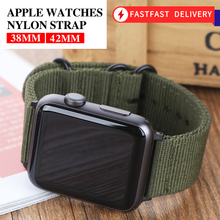 Hot Sell Nylon Watchband for Apple Watch Band Series7 6 SE 54321Sport Leather Bracelet 42mm 44mm 38mm 40mm Strap For iwatch Band 2024 - buy cheap