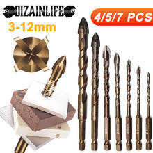 DIZAINLIFE 3-12mm Cross Hex Tile Drill Bits Set for Glass Ceramic Concrete Hole Opener Brick Hard Alloy Triangle Bit Tool Kit 2024 - buy cheap