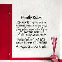 Family Rules Wall stickers Home Decal Removable Mural Decor Vinyl DIY Wall Stickers Home Decor Living Room Wallpaper WL708 2024 - buy cheap