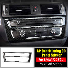 Adesivo de fibra de carbono para console e cd, acessórios para decoração de automóveis bmw f20, f21, série 1 2024 - compre barato
