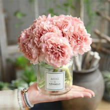 5 цветов, красивая роза, пион, искусственные шелковые цветы, большой букет, цветы для домашвечерние НКИ, весеннее свадебное украшение, искусс... 2024 - купить недорого