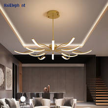 Modern Led Chandeliers Lights For Living Dining Room Bedroom White Black Gold Iron Body Lamps Lighting Fixtures Dimmable Lustre 2024 - buy cheap