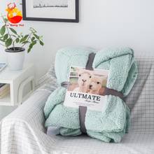 Double Layer Lamb Wool Blanket Solid Color Thick Flannel Winter Double-sided Children's Blanket Throw 2024 - buy cheap