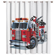 Cartoon Fire Truck Window Treatments Curtains Valance Window Curtains Dark Curtain Lights Living Room Outdoor Window Curtain 2024 - buy cheap