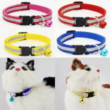Cat Accessories Adjustable Protective Pet Cat Dog Puppy Nighttime Reflective Safety Buckle Bell Neck Strap Collars Pet Products  2024 - buy cheap