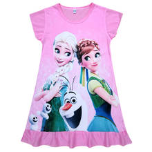 Vestido infantil de verão, vestidos para crianças para meninas, roupas para meninas, elsa, anna, olaf, sofia, princesa, vestido de natal 2024 - compre barato