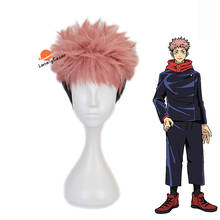 Anime Jujutsu Kaisen Cosplay Wig Yuji Itadori Costume Wig + Free Wig Cap Halloween Christmas Party Role Play Men Women Props 2024 - buy cheap