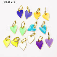 8 Pairs Enamel Heart shape earrings Mix color heart  earrings women jewelry Fashion Drop earrings Gift for women jewelry 51374 2024 - buy cheap