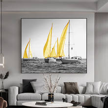 Black White Sea Boat Canvas Paintings On The Wall Posters and Prints Wall Art Modern Landscape Pictures for Living Room Decor 2024 - buy cheap