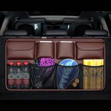 Leather Car Seat Back Hanging Storage Bag SUV Hatchback MPV Rear Backseat Water Cup Food Tool Travel Holder Organizer Mesh Net 2024 - buy cheap