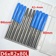 6mm*R2*80L,CNC carbide End Mill,woodworking insert router bit,Taper ball nose end milling cutter,deep relief,pvc,MDF 2024 - buy cheap