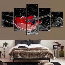 Modern Painting Wall Art Modular HD Printed Canvas 5 Panel Water Guitars Music Living Room Pictures Home Decor Poster Frame 2024 - buy cheap