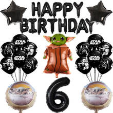 1Set Star Wars Yoda Theme Aluminum Film Balloon Set 32inch Number Decoration Birthday Party Supplies Toys For Children's Gifts 2024 - buy cheap