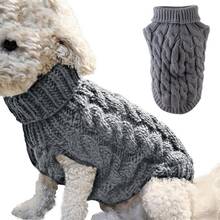 Suéter de malha para cachorro, roupa quente de inverno para cachorros grandes e pequenos, casaco de roupas de pet, tecido de crochê 2024 - compre barato