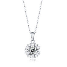 ANZIW 925 Sterling Silver Round Cut Moissanite Diamond Pendant Necklace For Women Fashion Snowflake Pendant Necklace Jewelry 2024 - buy cheap