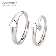 Fashion Couple 925 Sterling Silver Rings  Wedding Engagement Heart Ring Zircon Jewelry Accessories Gift For Women Men 2024 - buy cheap