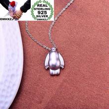 OMHXZJ Wholesale European Fashion Woman Man Party Wedding Gift White Baymax 925 Sterling Silver Necklace Pendant Charm CA106 2024 - buy cheap