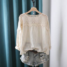Lamtrip Unique Lace Patchwork Embroidery Hollow Out Shirt Blouse Mori Girl 2024 - buy cheap