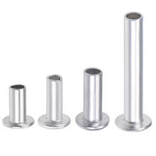 Uxcell-Remaches semitubulares de cabeza plana de aluminio, M3, M4, M5, M6, 4mm-35mm de longitud, 25-200 Uds. 2024 - compra barato