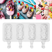 Silicone Ice Cream Molds 4 Slots Ice Cube Tray Food Safe Popsicle Maker DIY Homemade Freezer Ice Lolly Mould Home Ice Cream Tool 2024 - buy cheap