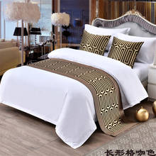 Зеленая прямоугольная решетчатая кровати, Настольная дорожка, новая кровать в китайском стиле, флаг для отеля, буфета, постельное белье, декор для детской свадебной комнаты 2024 - купить недорого