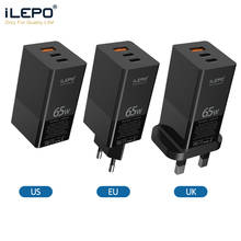 Ilepo-carregador rápido de parede com usb, 65w, pd, iphone 12 pro max, qc 4.0, carregador rápido para samsung s10 plus, xiaomi, laptop 2024 - compre barato