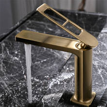 Brushed Gold Brass Basin Faucets Hot & Cold Sink Mixer Water Taps Bathroom Crane Single Handle Gun Grey/Black/Chrome Deck Mount 2024 - buy cheap