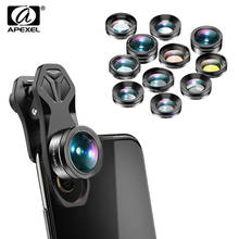 Apexel-kit de lentes de câmera 11 em 1, olho de peixe, ângulo amplo de 140 graus, filtro completo/graduado, lente fotográfica, filmadora, para celulares 2024 - compre barato
