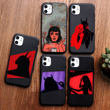 PUNQZY Movie Angel devil girl painting phone case for iphone 12 pro 11 pro max xr xs max 6 7 8 plus Black soft TPU Silicone case 2024 - buy cheap