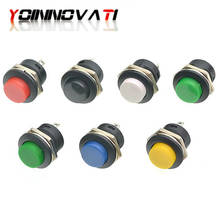 Refletor momentâneo spst não vermelho, preto, branco, amarelo, verde e azul, botão de pressão ac 6a/100 v 3a/125v, 6 cores, 250 peças