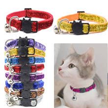 Collar de Gato con campana para gatos, correa de cuello ajustable de lentejuelas informales de seguridad para gatitos, accesorios para gatos 2024 - compra barato