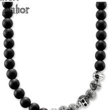 Necklace Skull Obsidian Gift For Women & Men, Female Jewelry silver color Fashion Jewelry Wholesale thomas 2024 - buy cheap