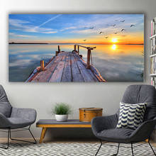 Modern Natural Landscape Canvas Painting Sky Sea Sunrise Posters and Prints Wall Art Pictures For Living Room Home Decor Cuadros 2024 - buy cheap