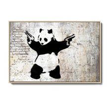 Картина с изображением панды Бэнкси, холст, постеры и принты, абстрактные картины на стену для гостиной, домашний декор 2024 - купить недорого