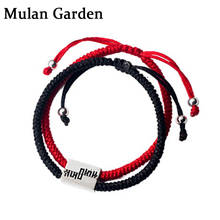 M & g lucky pulseira vermelha para mulheres, para casal, nova pulseira preta prateada com pingentes, de malha, artesanal 2024 - compre barato