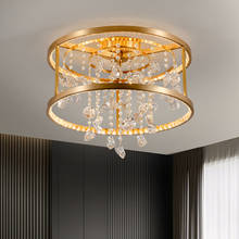 Candelabros led de cristal para sala de estar, accesorios de lámpara colgante para dormitorio, modernos, cobre, 2021 2024 - compra barato