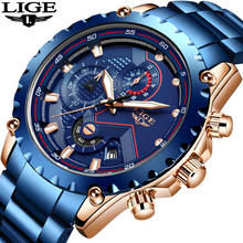 LIGE 2020, часы креативного дизайна, мужские Роскошные Кварцевые наручные часы с хронографом из нержавеющей стали, спортивные часы, мужские часы, Relojes 2024 - купить недорого