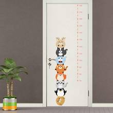 Cute Cartoon Animals Door Decoration Growth Chart Stickers Baby Room Mural Kids Height Measure Decal Vinyl DIY Bedroom Wallpaper 2024 - buy cheap