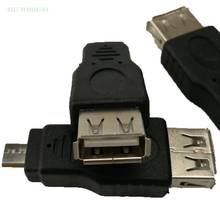 100 шт./лот, черный USB 2,0 A гнездовой к Micro USB штекер OTG Хост-адаптер, разъем конвертера до 480 Мбит/с для портативных ПК телефонов 2024 - купить недорого