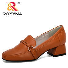 ROYYNA 2020 New Designers Spring Autumn Women Shoes Ladies Round Toe Heels Pumps Woman Slip On Soft Wedding Shoes Female Trendy 2024 - buy cheap