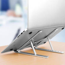 Suporte de notebook dobrável, portátil, suporte de liga de alumínio, para macbook/pro, notebook 2024 - compre barato